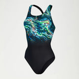 Speedo - Women's Swimsuit Club Training Placement Powerback Black/Green