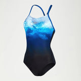 Speedo - Women's Swimsuit Club Training Placement Fixed Crossback Black/Blue