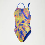 Speedo - Women's swimsuit  Digital Allover Tie Back 1 Piece Green/Mango