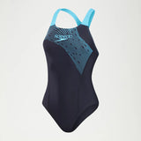 Speedo - Women's Swimsuit Medley Logo Navy/Blue