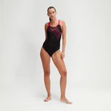 Speedo - Women's Swimsuit Medley Logo Black/Pink