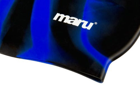 Maru - Silicone Swimming Hat Black/Blue