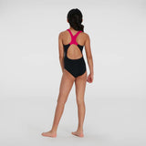 Speedo - Girls Swimsuit Digital Placement Splashback Black/Pink