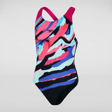 Speedo - Girls Swimsuit Digital Placement Splashback Black/Pink