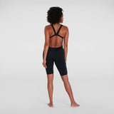 Speedo - Womens Swimsuit Leaderback Kneesuit Black/Grey