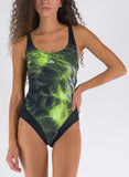 Aquarapid - Women's Swimsuit  Aljoy Black/Fluo Green
