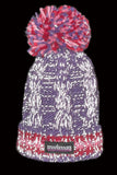 SWIMZI - Hat Super Bobble Sherpa Fleece Berries Cable Knit Reflective