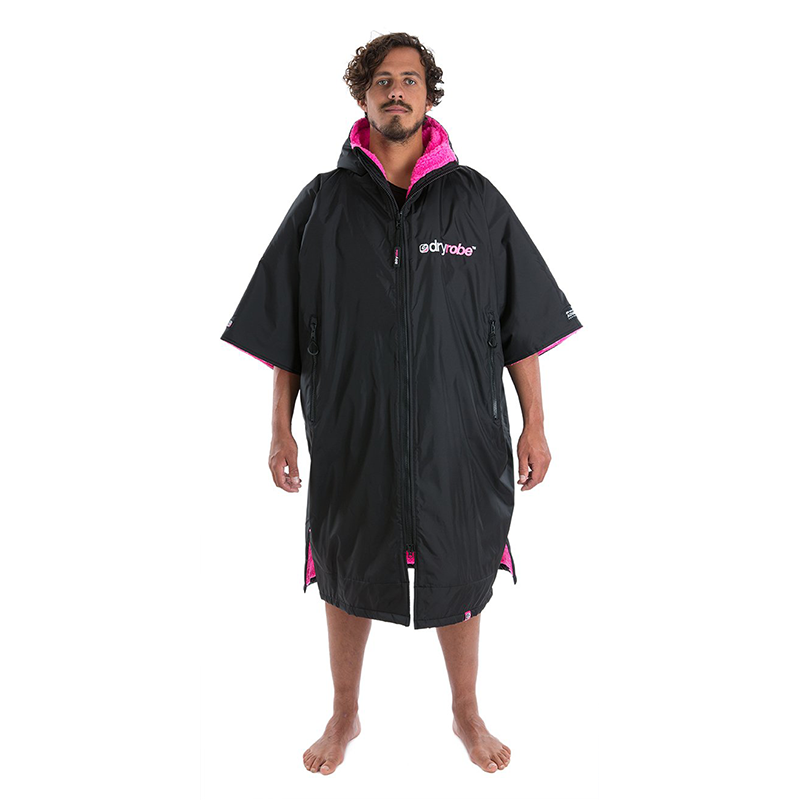 DRYROBE - Coat Short Sleeve Black & Pink