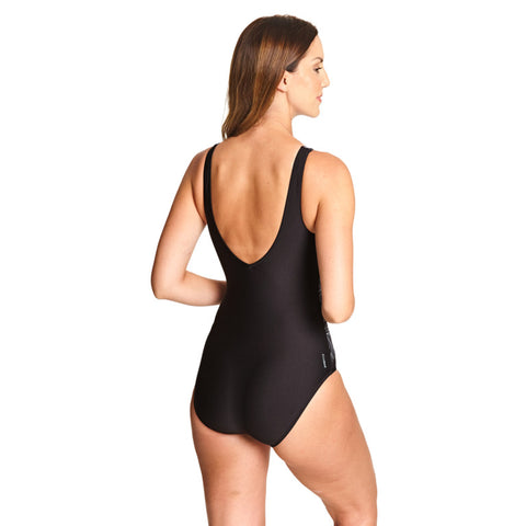 Zoggs - Womens Swimsuit Linear Front Crossover Scoopback