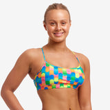 FUNKITA - Ladies Swim Crop Top Blocked Dotty