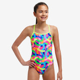 FUNKITA - Girls Swimsuit Single Strap One Piece Curly Wurly