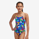 FUNKITA - Girls Swimsuit Diamond Back One Piece Blues Baby