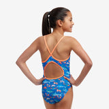 FUNKITA - Girls Swimsuit Diamond Back One Piece Fin Swimming