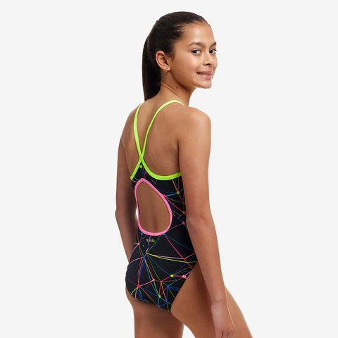 FUNKITA - Girls Swimsuit Diamond Back One Piece Star Sign sharks swim shop