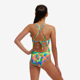 FUNKITA - Girls Tie Me Tight One Piece Blocked Dotty