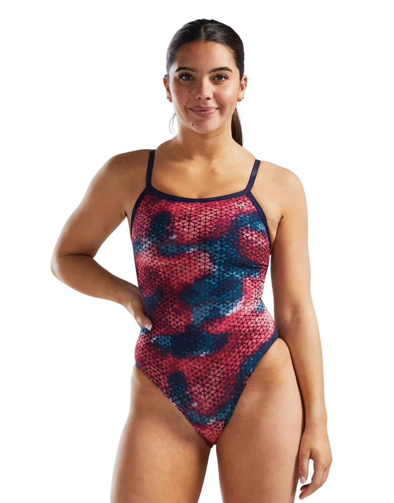 TYR - Womens Swimsuit Diamond Fit Starhex Red Multi