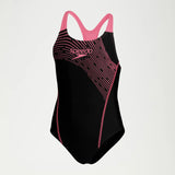 Speedo - Girls Swimsuit Medley Logo Medalist Black/Pink