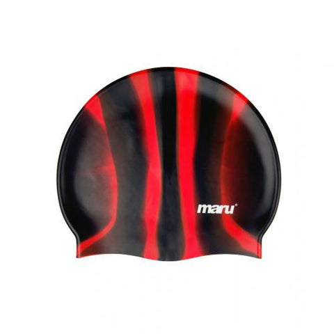 Maru - Silicone Swim Cap Black/Red