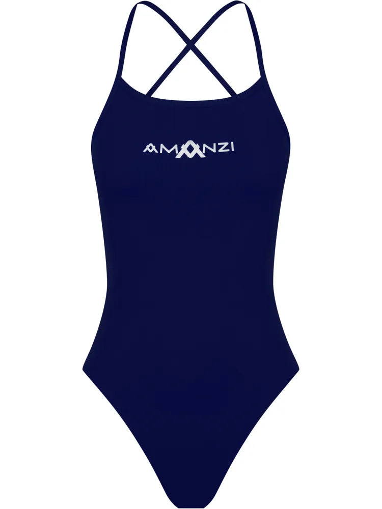 Amanzi - Womens Swimsuit Tie Back Sapphire