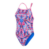 Speedo - Women's Swimsuit Club Training Placement Digital Vback Blue/Pink