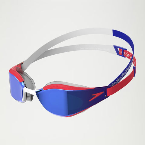 Speedo - Adult Fastskin Hyper Elite Mirror Goggles White/Blue
