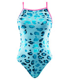The Finals/Funnies - Girls Swimsuit Leopard Foil Flutter Back