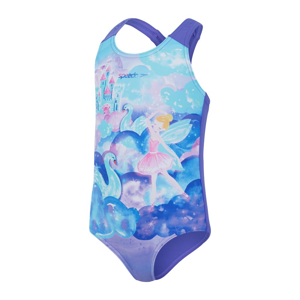 Speedo - Girls Swimsuit Digital Placement 1 Piece Purple/Pink