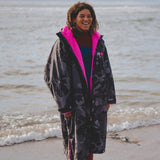 DRYROBE - Coat Long Sleeve Black Camo & Pink