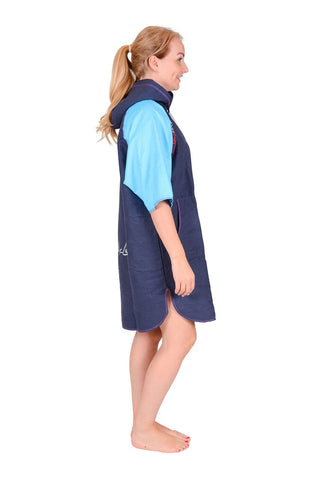 Charlie McLeod - Navy/Turquoise Micro Fibre Poncho