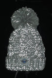 SWIMZI - Hat Super Bobble Sherpa Fleece Silver Grey Cable Knit Reflective