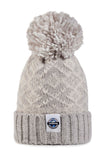 SWIMZI - Hat Super Bobble Sherpa Fleece Silver Grey & White Nordic Knit Reflective
