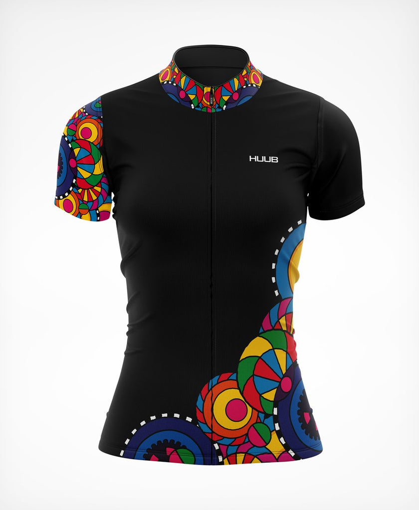 HUUB - Womens Cycle Jersey Kaleidoscope Short Sleeve Black