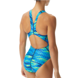 TYR - Womens Swimsuit Castaway MaxFit  Green/Blue