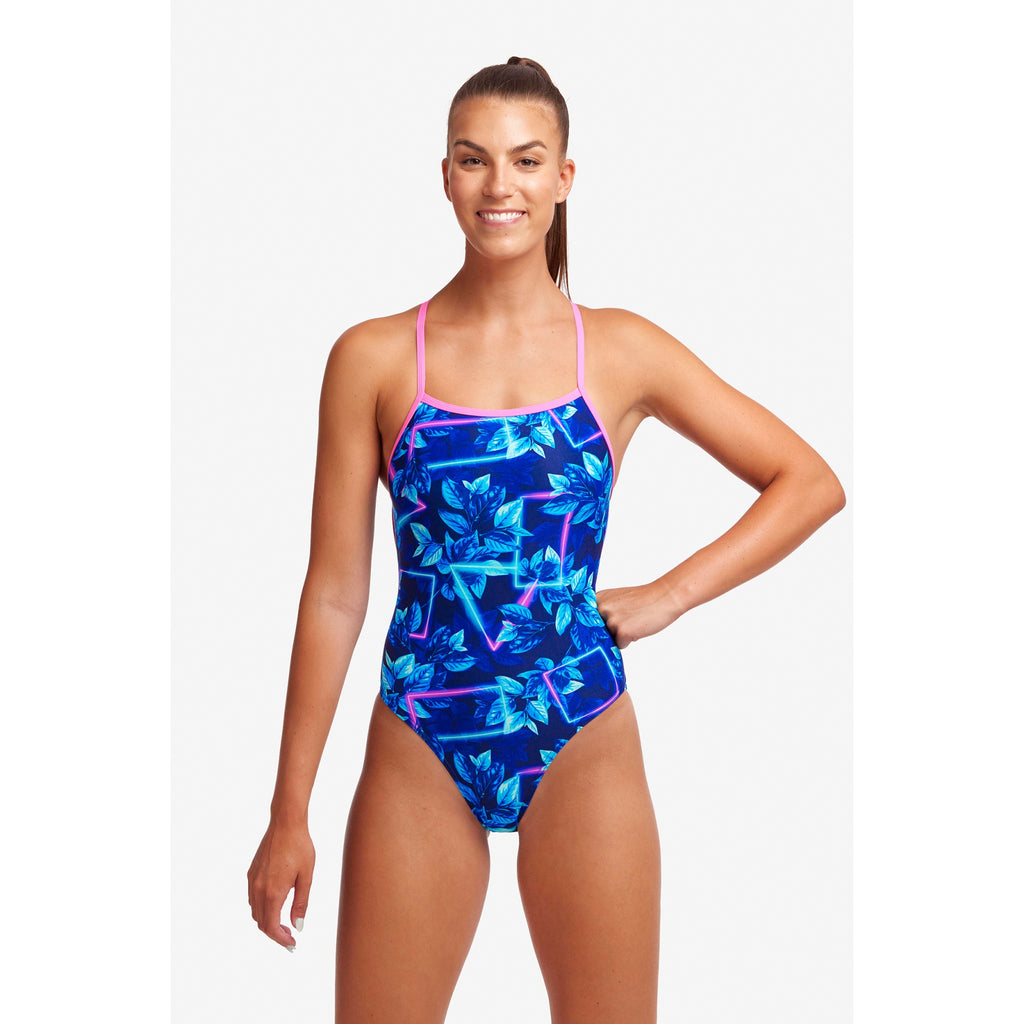 FUNKITA - Ladies Strapped in One Piece Leaf Laser