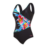Zoggs - Womens Swimsuit Hybrid Tropics Wrap Multi/Back