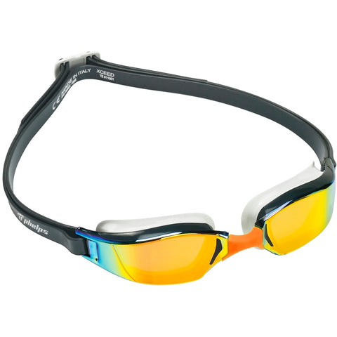 Michael Phelps - Xceed Racing goggles Grey/Orange Mirrored