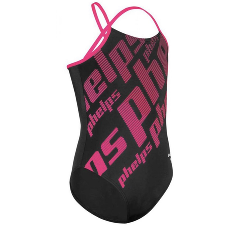 Phelps - Girls Zoe Black Pink Swimsuit