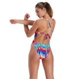 Speedo - Women's swimsuit Allover T-Back 1 Piece Rainbow Wave